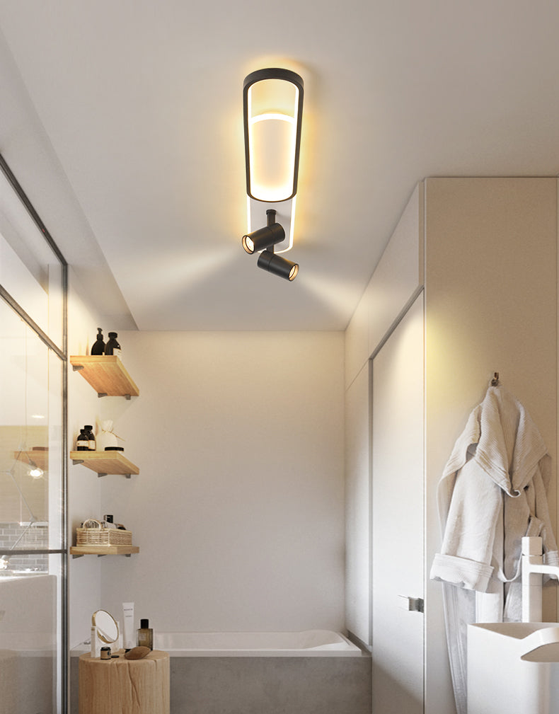 Lámpara de techo de metal de estilo moderno con montaje empotrado LED de pasillo oblongo y lámpara ajustable