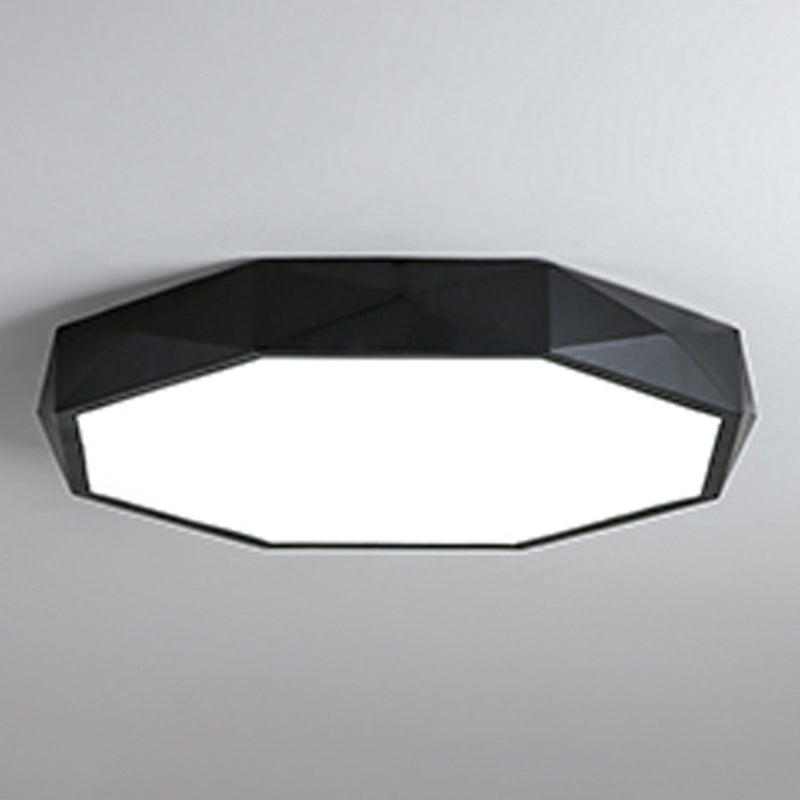 LED Bedroom Flush Mount Lighting Minimalist Style Flush Mount Light Fixture with Geometric Metal Shade