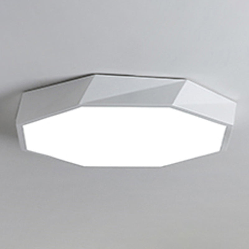 LED Bedroom Flush Mount Lighting Minimalist Style Flush Mount Light Fixture with Geometric Metal Shade