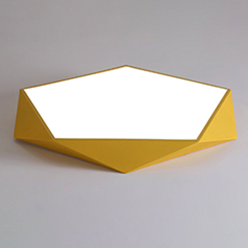 LED Bedroom Flush Mount Lighting Minimalist Style Flush Mount Light Fixture with Geometric Metal Shade