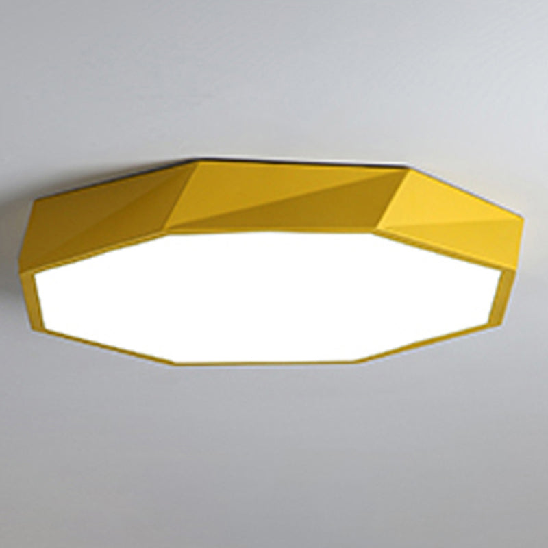 LED Bedroom Flush Mount Lighting Minimalist Style Flush Mount Light Fixture with Geometric Metal Shade