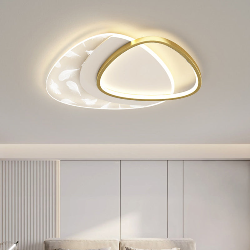 Plafonnier oblong en acrylique à montage encastré à LED en plumes à la mode moderne pour le salon