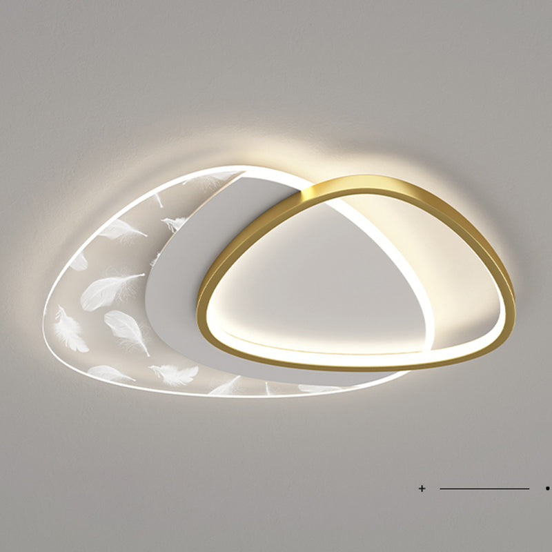 Plafonnier oblong en acrylique à montage encastré à LED en plumes à la mode moderne pour le salon