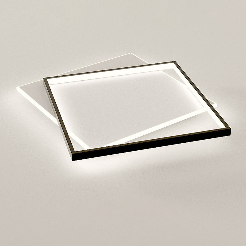 Acrylic Geometrical Flush Mount Light Fixture Modern Style LED Black-White Ceiling Lighting