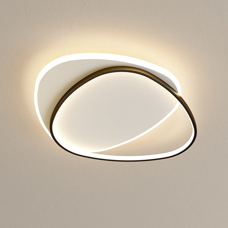 Plafonnier encastré géométrique en métal, LED moderne, proche du plafonnier, noir et blanc