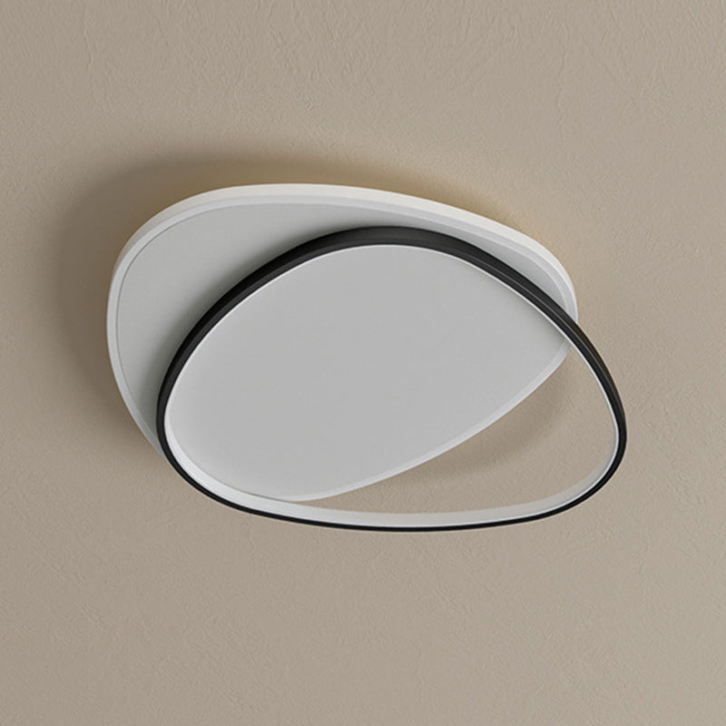 Plafonnier encastré géométrique en métal, LED moderne, proche du plafonnier, noir et blanc