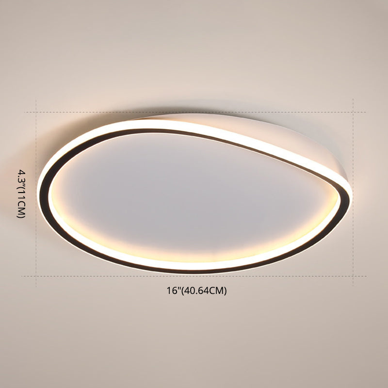 Black-White Geometric Ceiling Mount Light Fixture Modern LED Metal Flush Ceiling Light