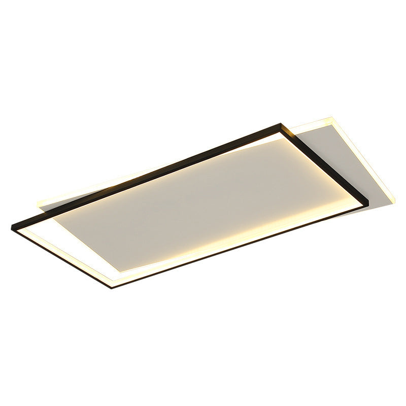 Geometrical Acrylic Flush Mount Ceiling Light Simplicity LED Black-White Flush Mount Light