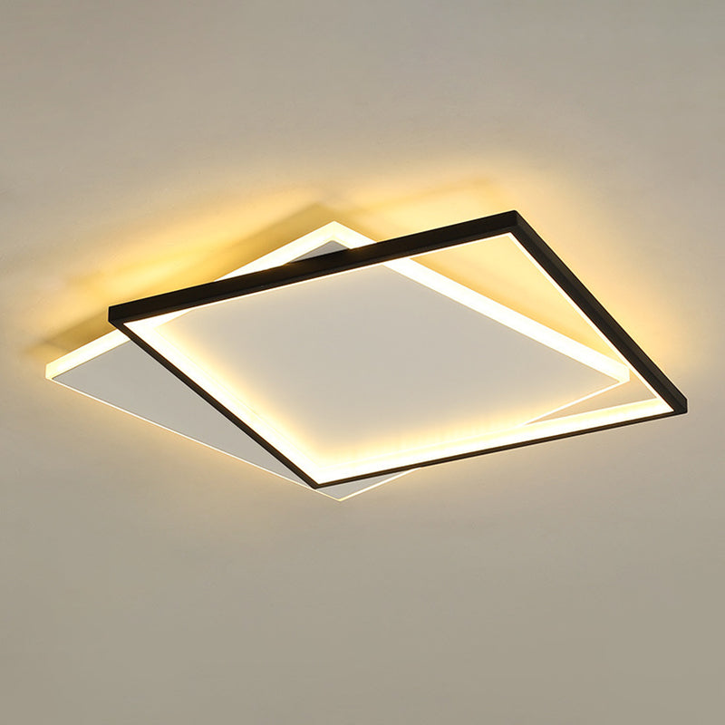 Geometrical Acrylic Flush Mount Ceiling Light Simplicity LED Black-White Flush Mount Light
