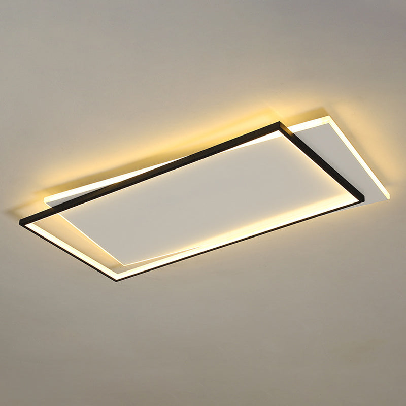 Geometrical Acrylic Flush Mount Ceiling Light Simplicity LED Black-White Flush Mount Light