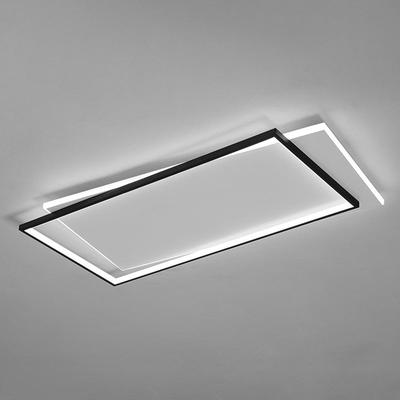 Geometrical Acrylic Flush Mount Ceiling Light Simplicity LED Black-White Flush Mount Light