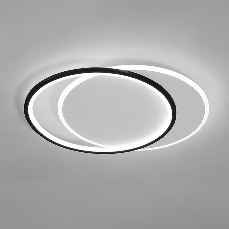 Geometrical Acrylic Flush Mount Ceiling Light Simplicity LED Black-White Flush Mount Light