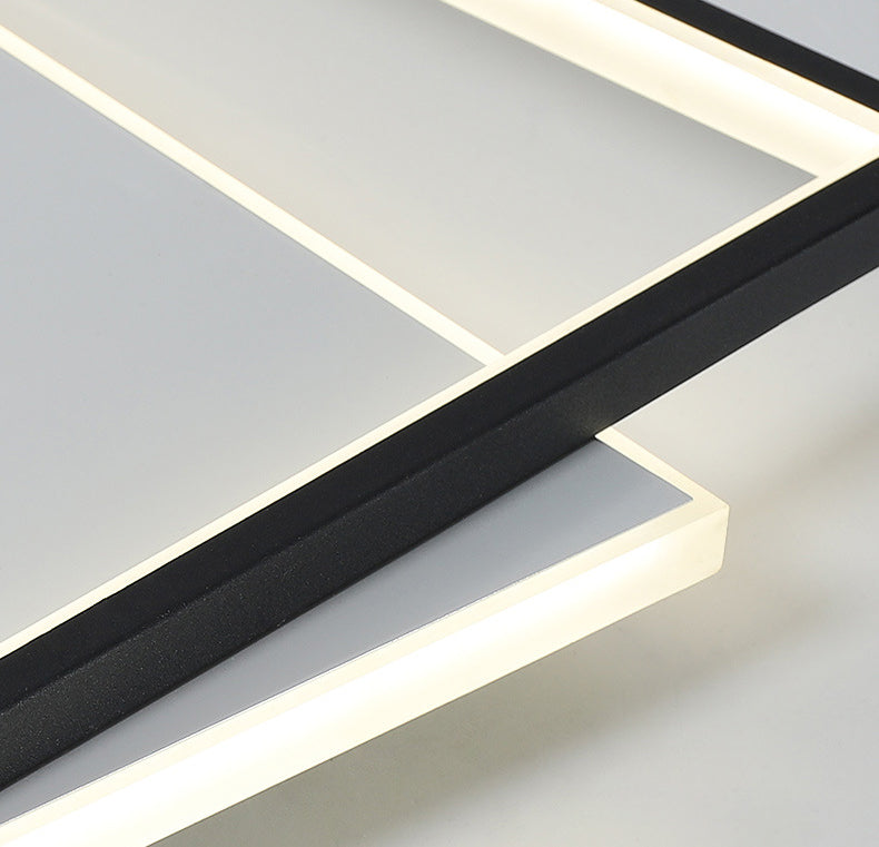 Geometrical Acrylic Flush Mount Ceiling Light Simplicity LED Black-White Flush Mount Light