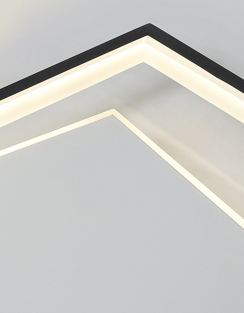 Geometrical Acrylic Flush Mount Ceiling Light Simplicity LED Black-White Flush Mount Light