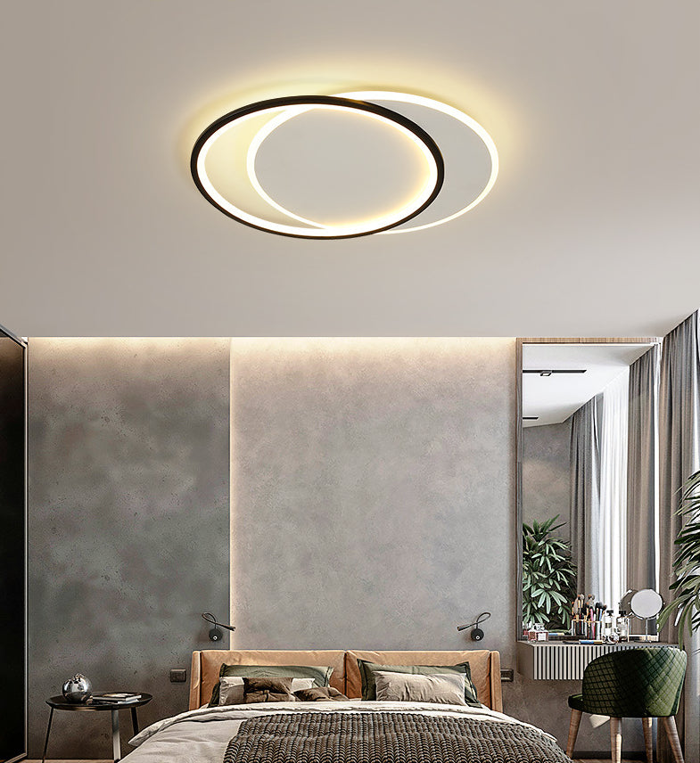 Geometrical Acrylic Flush Mount Ceiling Light Simplicity LED Black-White Flush Mount Light