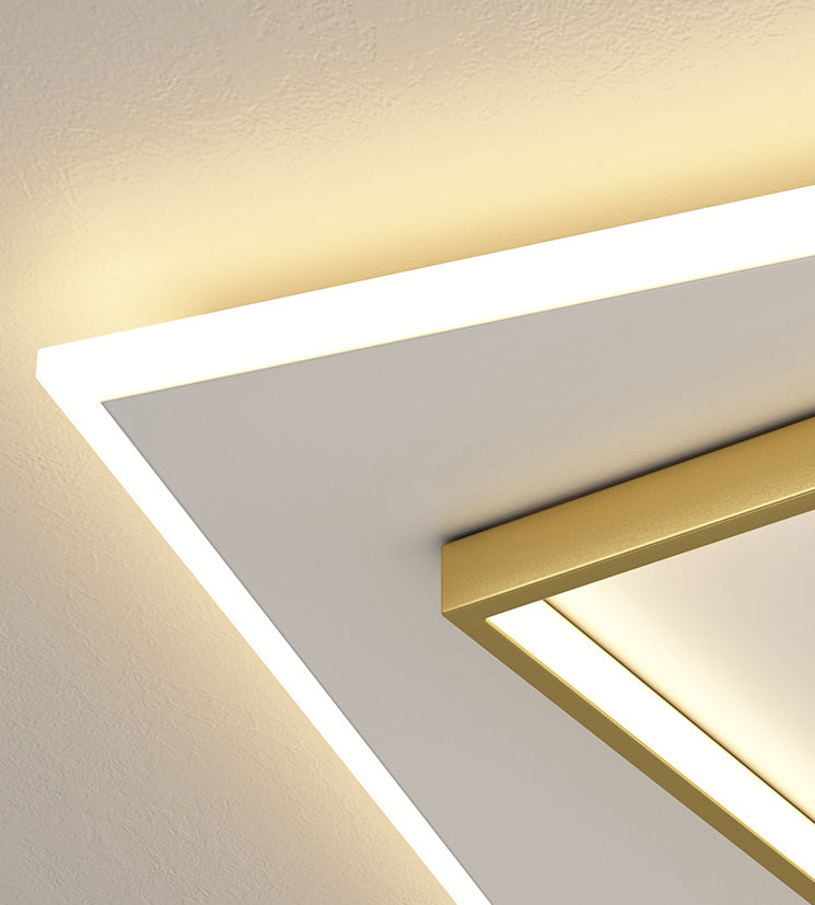 Square Feather LED Semi Flush Mount in Modern Concise Style Acrylic Ceiling Light for Bedroom