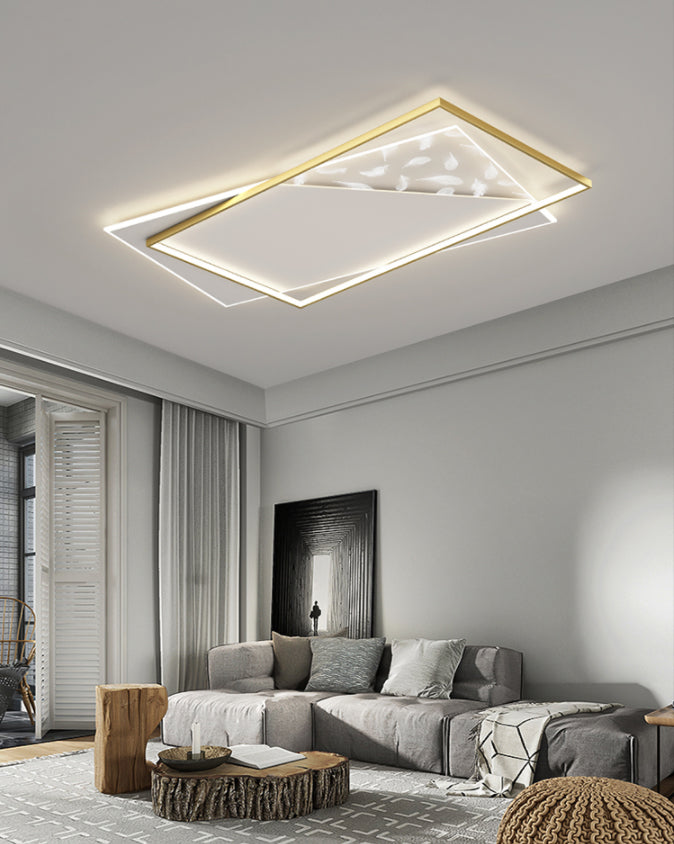 Square Feather LED Semi Flush Mount in Modern Concise Style Acrylic Ceiling Light for Bedroom