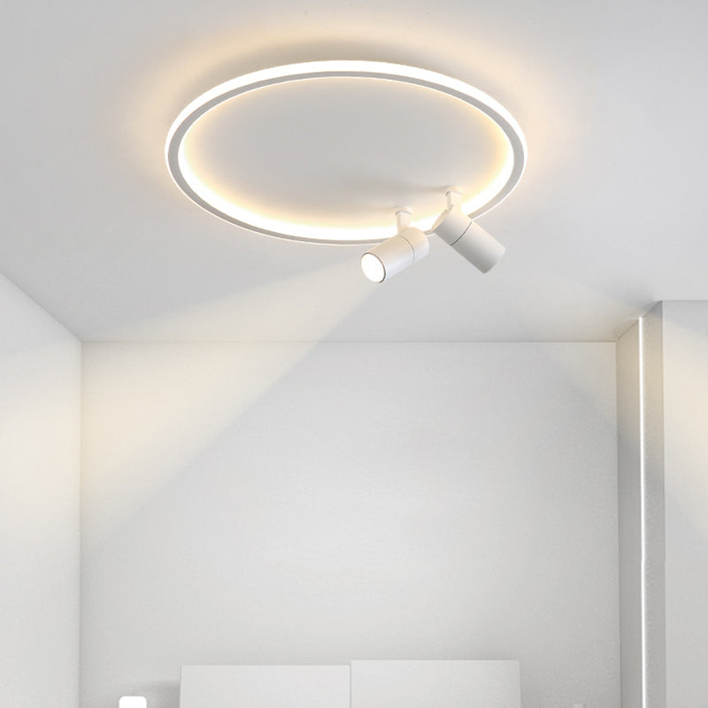 Eenvoud-Stijl Cirkel Flush Mount Verlichting Metaal LED Slaapkamer Plafond Licht Profiel
