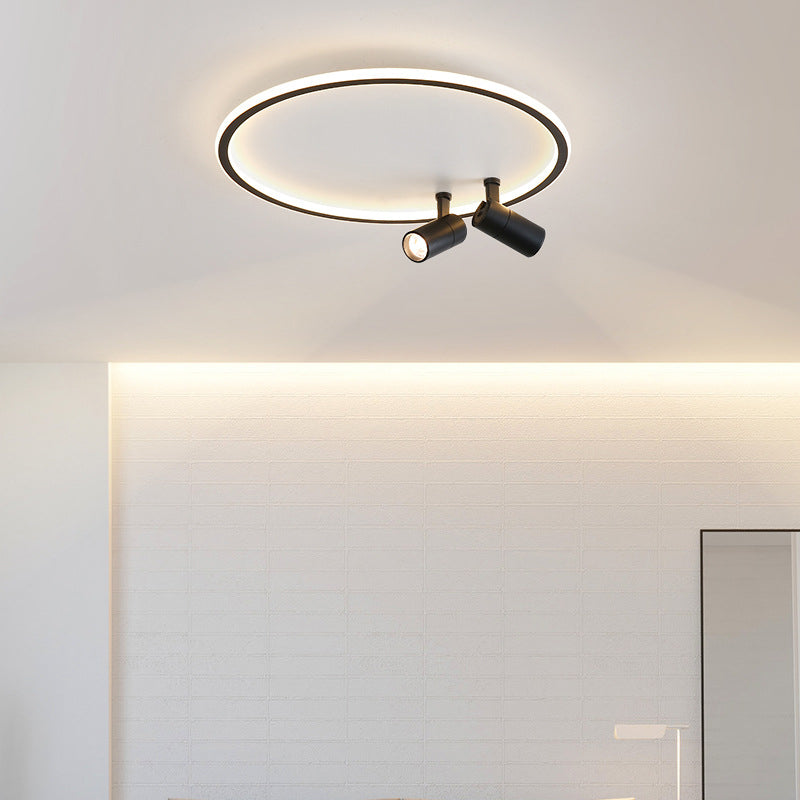 Eenvoud-Stijl Cirkel Flush Mount Verlichting Metaal LED Slaapkamer Plafond Licht Profiel