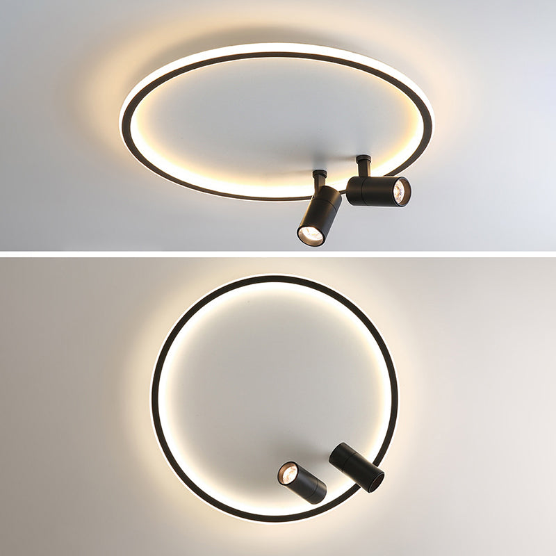 Eenvoud-Stijl Cirkel Flush Mount Verlichting Metaal LED Slaapkamer Plafond Licht Profiel