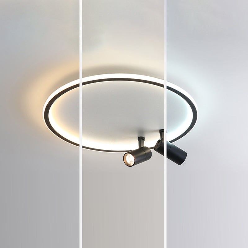 Eenvoud-Stijl Cirkel Flush Mount Verlichting Metaal LED Slaapkamer Plafond Licht Profiel