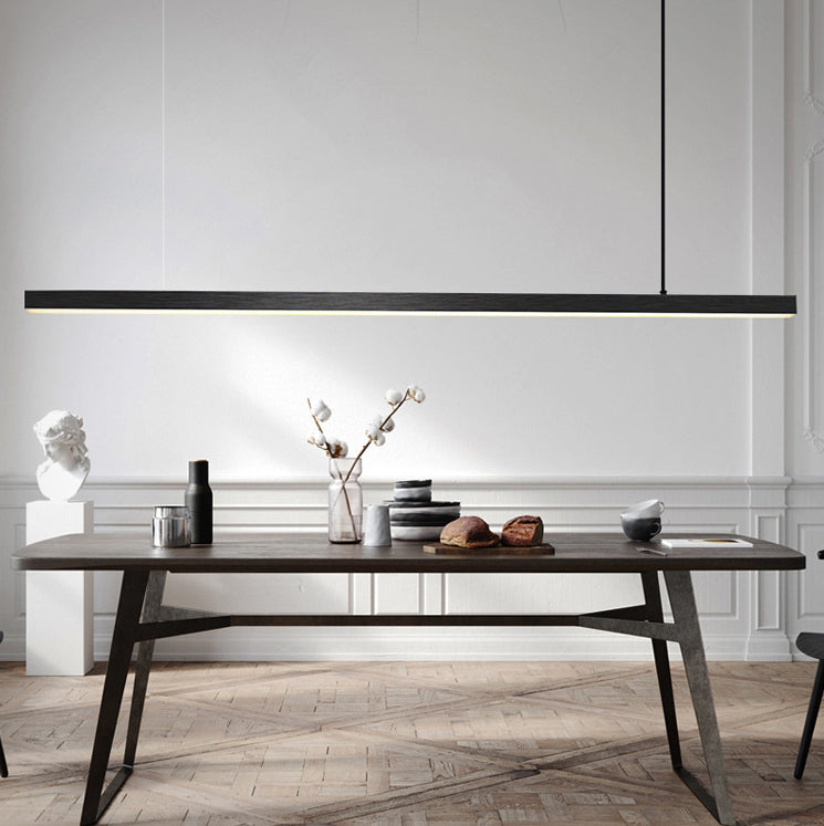 Linear Over Island Lighting Metal Modern Simplicity Hanging Island Lights for Restaurant