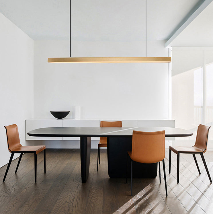 Linear Over Island Lighting Metal Modern Simplicity Hanging Island Lights for Restaurant