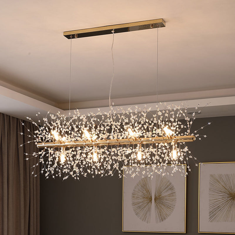 Firework Island Lighting Fixtures Crystal Minimalism Pendant Lighting Fixtures for Restaurant