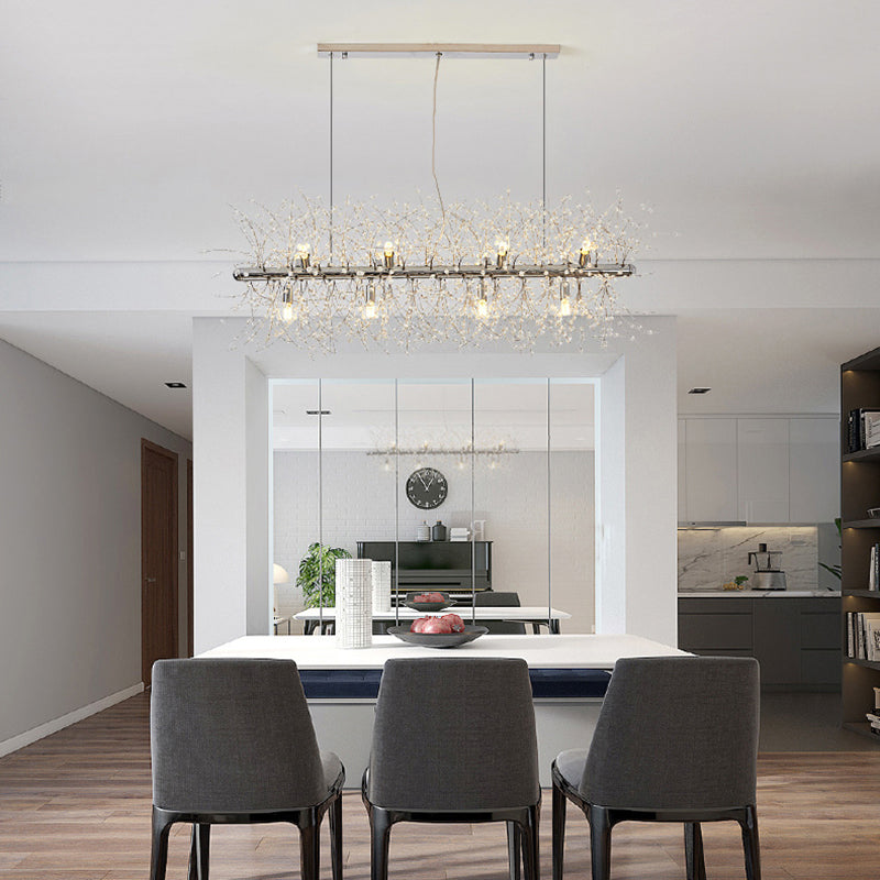 Firework Island Lighting Fixtures Crystal Minimalism Pendant Lighting Fixtures for Restaurant