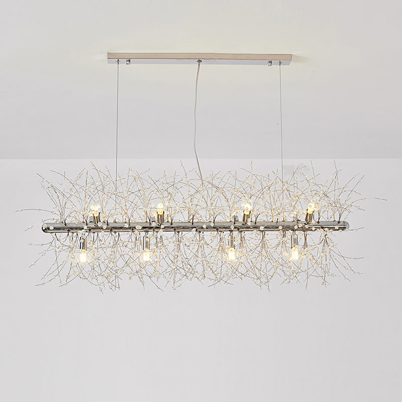 Firework Island Lighting Fixtures Crystal Minimalism Pendant Lighting Fixtures for Restaurant