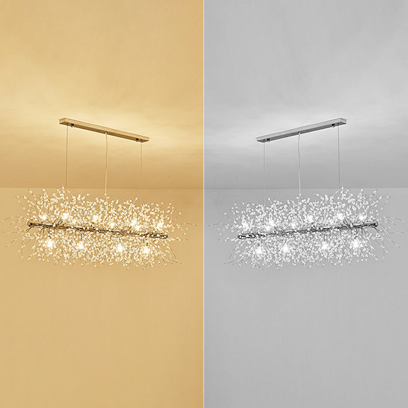 Firework Island Lighting Fixtures Crystal Minimalism Pendant Lighting Fixtures for Restaurant