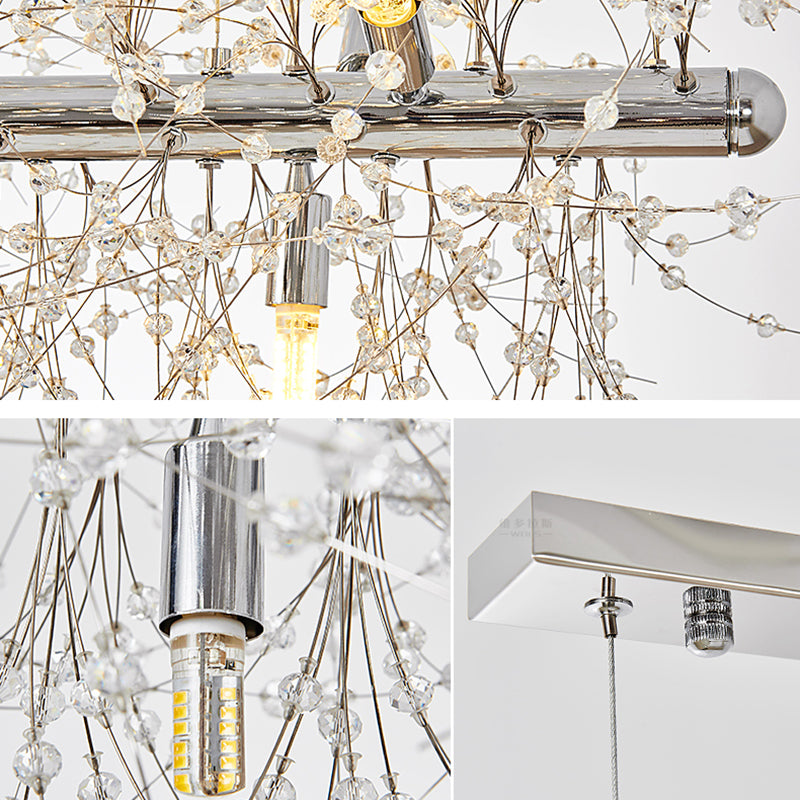 Firework Island Lighting Fixtures Crystal Minimalism Pendant Lighting Fixtures for Restaurant