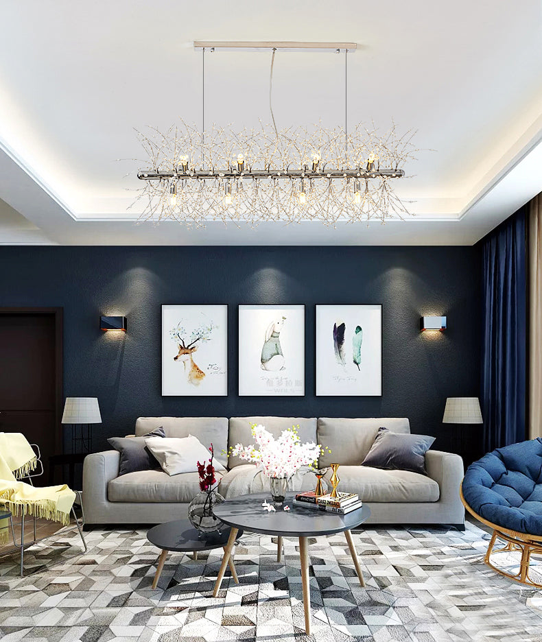 Firework Island Lighting Fixtures Crystal Minimalism Pendant Lighting Fixtures for Restaurant