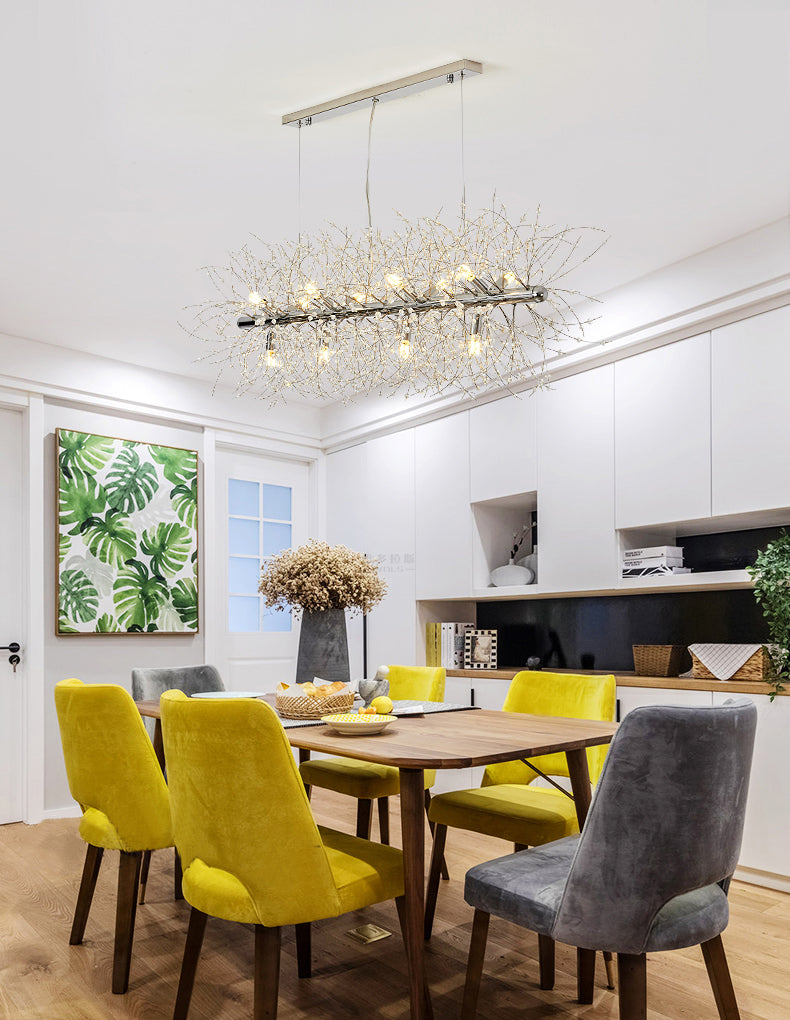 Firework Island Lighting Fixtures Crystal Minimalism Pendant Lighting Fixtures for Restaurant