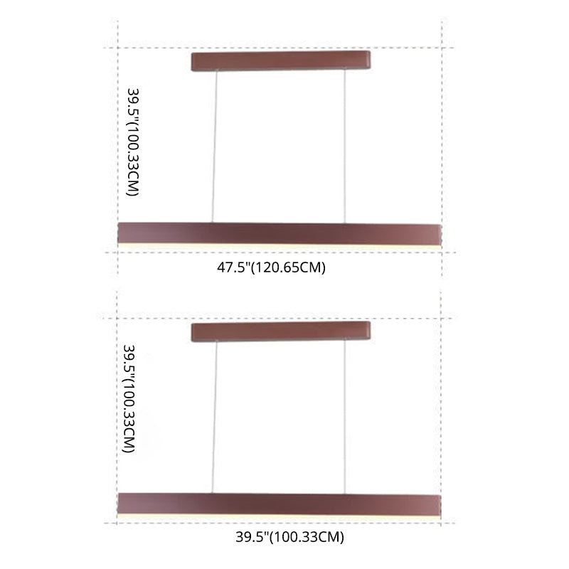 Rectangle Island Chandelier Lights Simplicity Acrylic Chandelier Lighting Fixtures for Restaurant