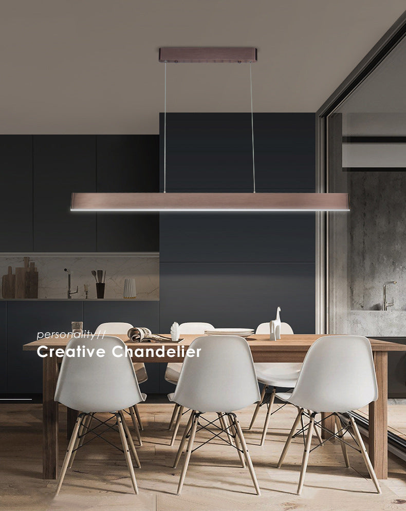 Rectangle Island Chandelier Lights Simplicity Acrylic Chandelier Lighting Fixtures for Restaurant