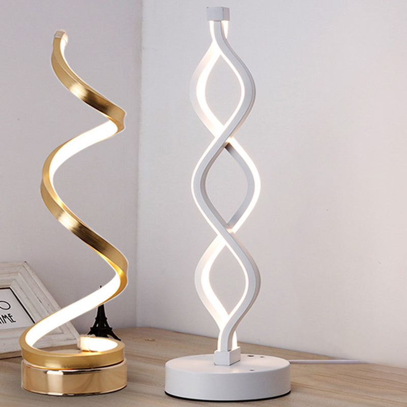 Water Wave Acrylic Table Lamp Minimalist Integrated LED Night Stand Light for Bedroom