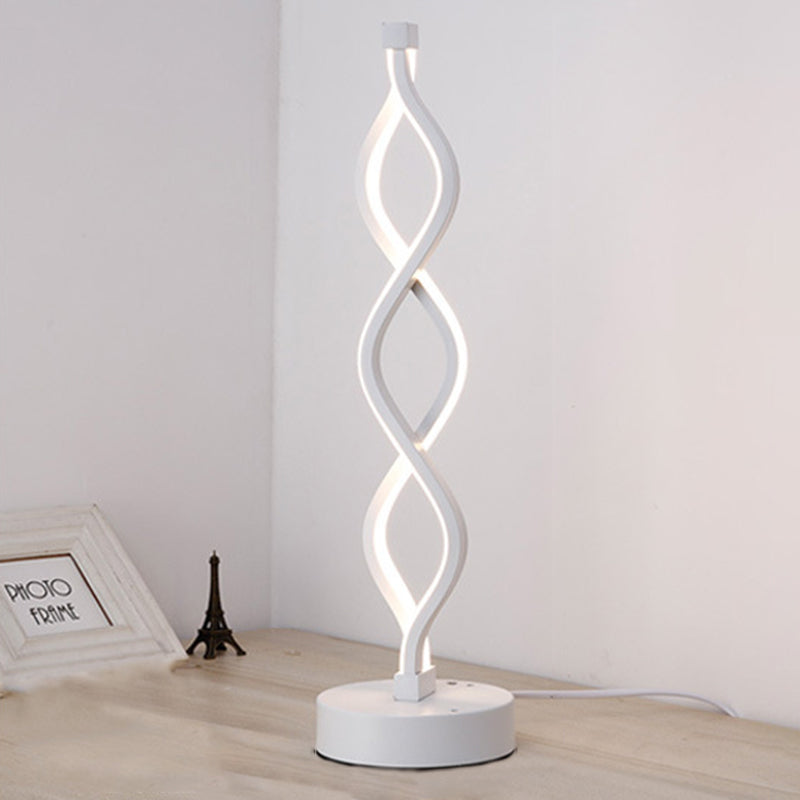 Water Wave Acrylic Table Lamp Minimalist Integrated LED Night Stand Light for Bedroom