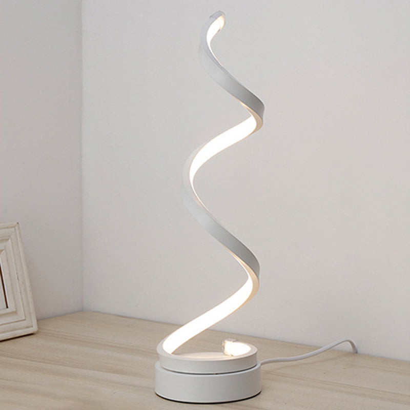 Water Wave Acrylic Table Lamp Minimalist Integrated LED Night Stand Light for Bedroom