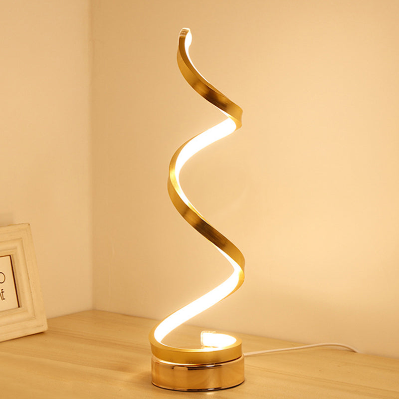 Water Wave Acrylic Table Lamp Minimalist Integrated LED Night Stand Light for Bedroom