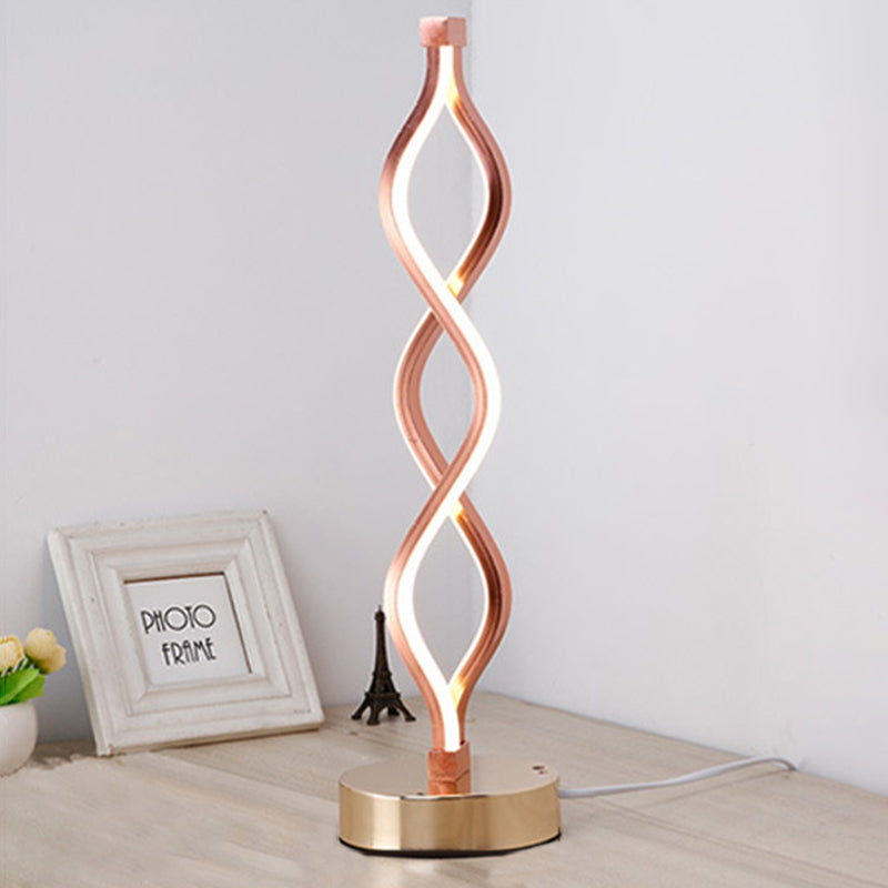 Water Wave Acrylic Table Lamp Minimalist Integrated LED Night Stand Light for Bedroom