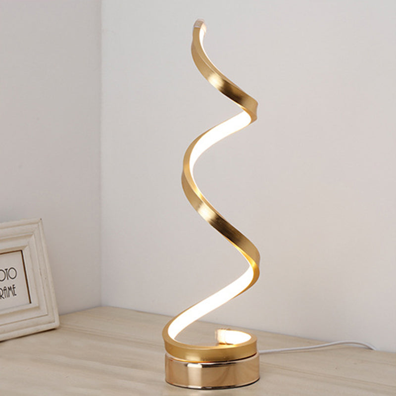 Water Wave Acrylic Table Lamp Minimalist Integrated LED Night Stand Light for Bedroom