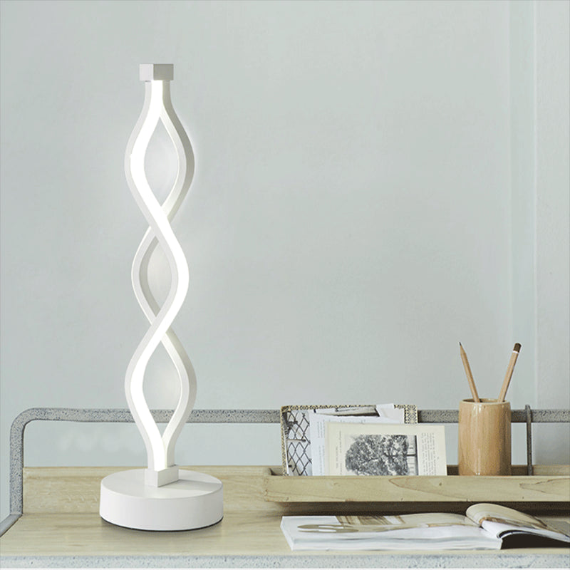 Water Wave Acrylic Table Lamp Minimalist Integrated LED Night Stand Light for Bedroom