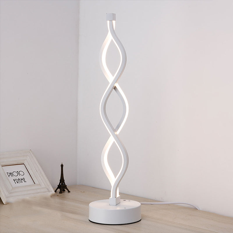 Water Wave Acrylic Table Lamp Minimalist Integrated LED Night Stand Light for Bedroom