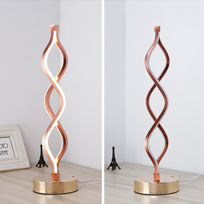 Water Wave Acrylic Table Lamp Minimalist Integrated LED Night Stand Light for Bedroom