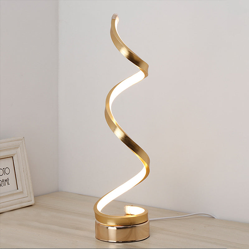 Water Wave Acrylic Table Lamp Minimalist Integrated LED Night Stand Light for Bedroom