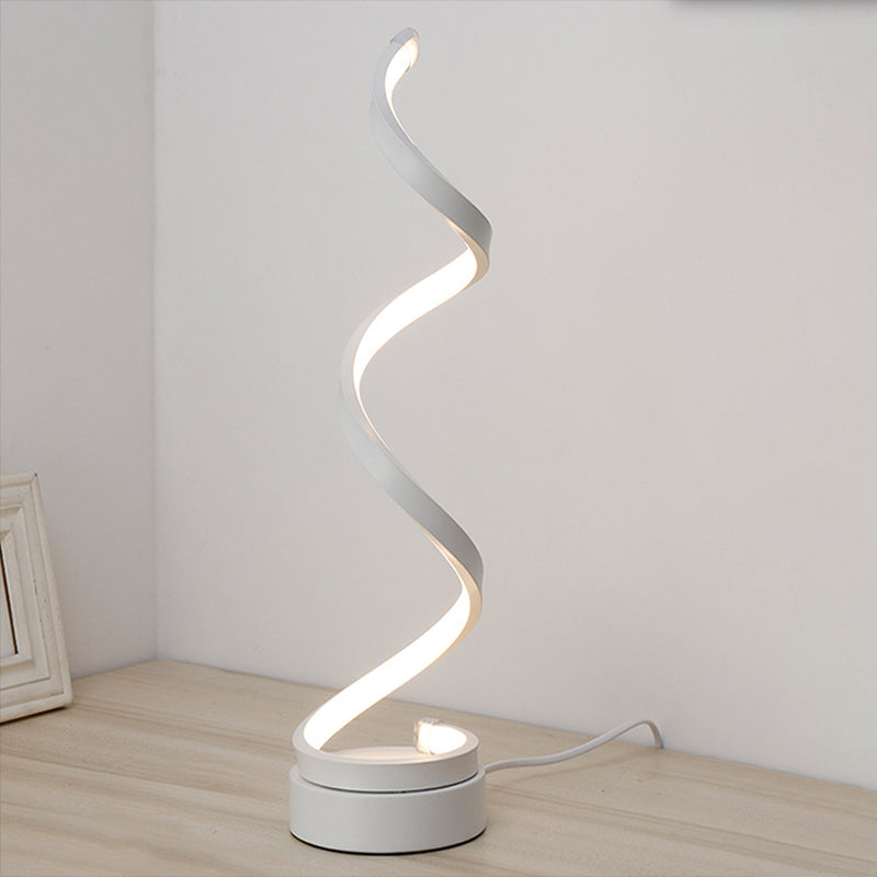 Water Wave Acrylic Table Lamp Minimalist Integrated LED Night Stand Light for Bedroom