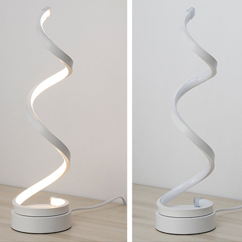 Water Wave Acrylic Table Lamp Minimalist Integrated LED Night Stand Light for Bedroom