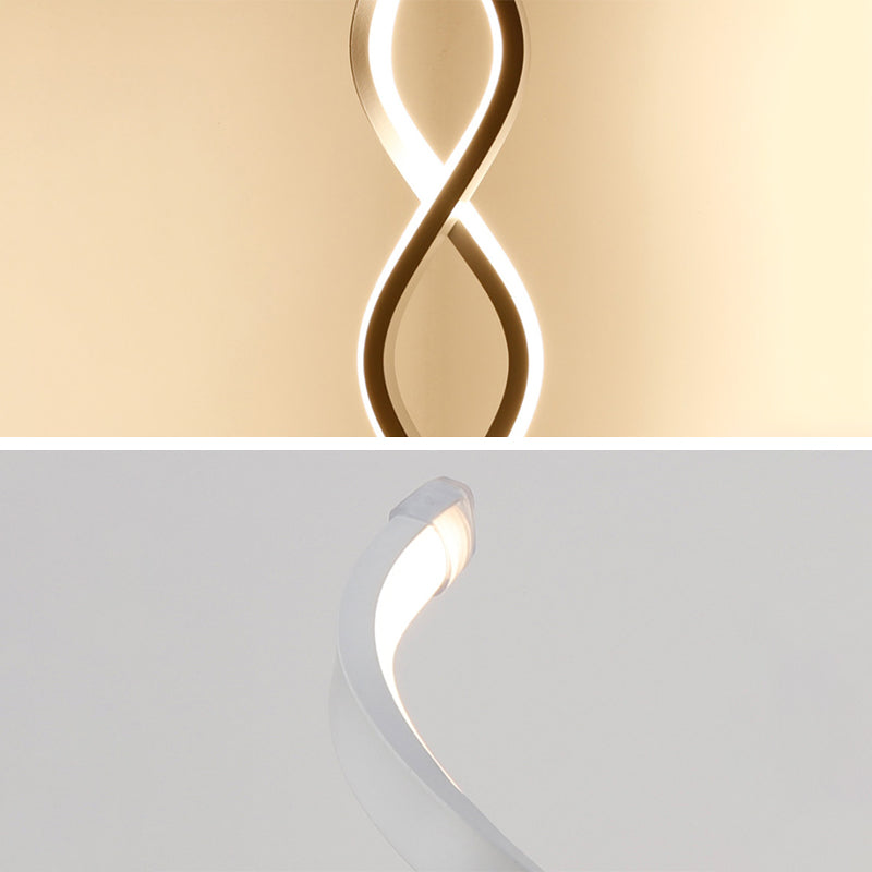 Water Wave Acrylic Table Lamp Minimalist Integrated LED Night Stand Light for Bedroom