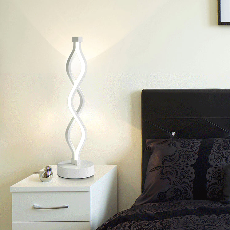 Water Wave Acrylic Table Lamp Minimalist Integrated LED Night Stand Light for Bedroom